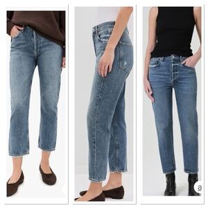 Agolde Riley High Rise Straight Crop Jeans